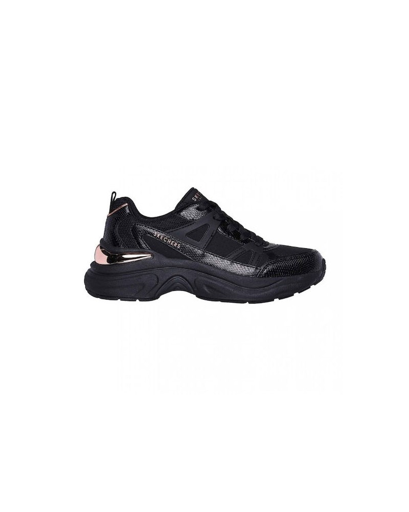 SKECHERS SHAKE TRIMMED PERFORATED DURLEATHER 177576 BLACK
