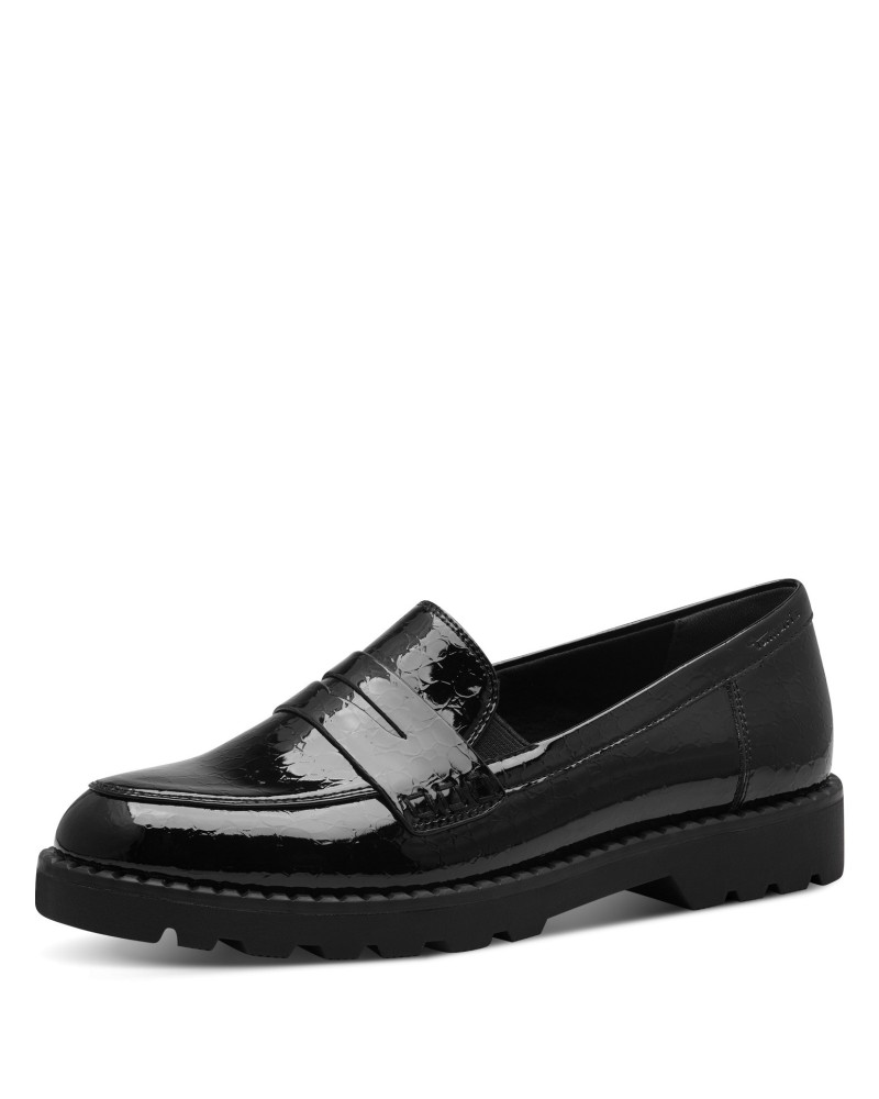 TAMARIS ΓΥΝΑΙΚΕΙΑ LOAFER ΜΑΥΡΟ ΛΟΥΣΤΡΙΝ 1-24312-41 087